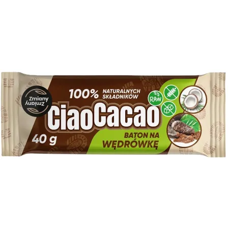 BATON DAKTYLOWY KAKAO - KOKOS CIAO CACAO BEZGLUTENOWY 40 g - ZMIANY ZMIANY