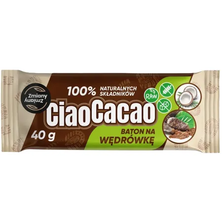BATON DAKTYLOWY KAKAO - KOKOS CIAO CACAO BEZGLUTENOWY 40 g - ZMIANY ZMIANY