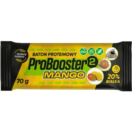 BATON PROTEINOWY Z MANGO PROBOOSTER BEZGLUTENOWY 70 g - ZMIANY ZMIANY