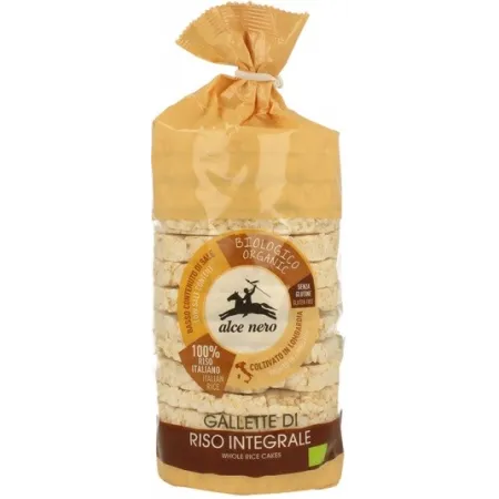 WAFLE RYŻOWE PEŁNOZIARNISTE BEZGLUTENOWE BIO 100 g - ALCE NERO