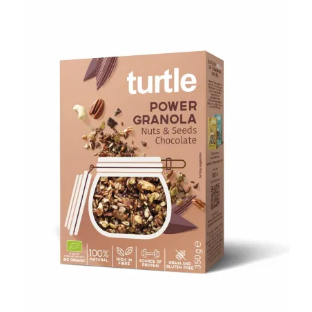 GRANOLA CZEKOLADOWO - ORZECHOWA Z NASIONAMI BEZGLUTENOWA BIO 350 g - TURTLE