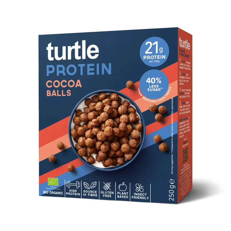 KULKI PROTEINOWE KAKAOWE BEZGLUTENOWE BIO 250 g - TURTLE