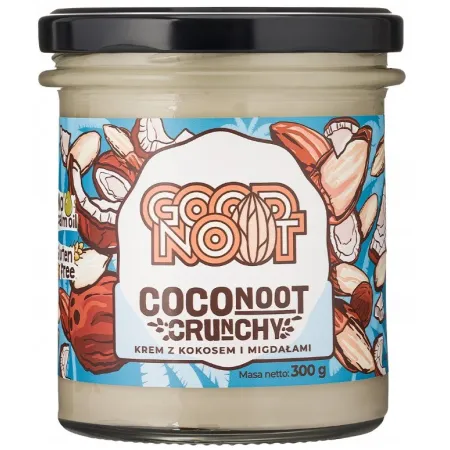 KREM MIGDAŁOWO - KOKOSOWY CRUNCHY BEZ DODATKU CUKRÓW BEZGLUTENOWY 300 g - GOOD NOOT