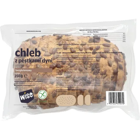CHLEB Z PESTKAMI DYNI BEZGLUTENOWY 350 g - WISO