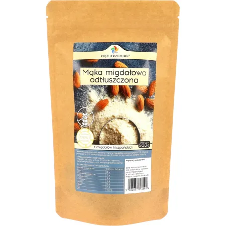 MĄKA MIGDAŁOWA ODTŁUSZCZONA BEZGLUTENOWA 500 g - PIĘĆ PRZEMIAN
