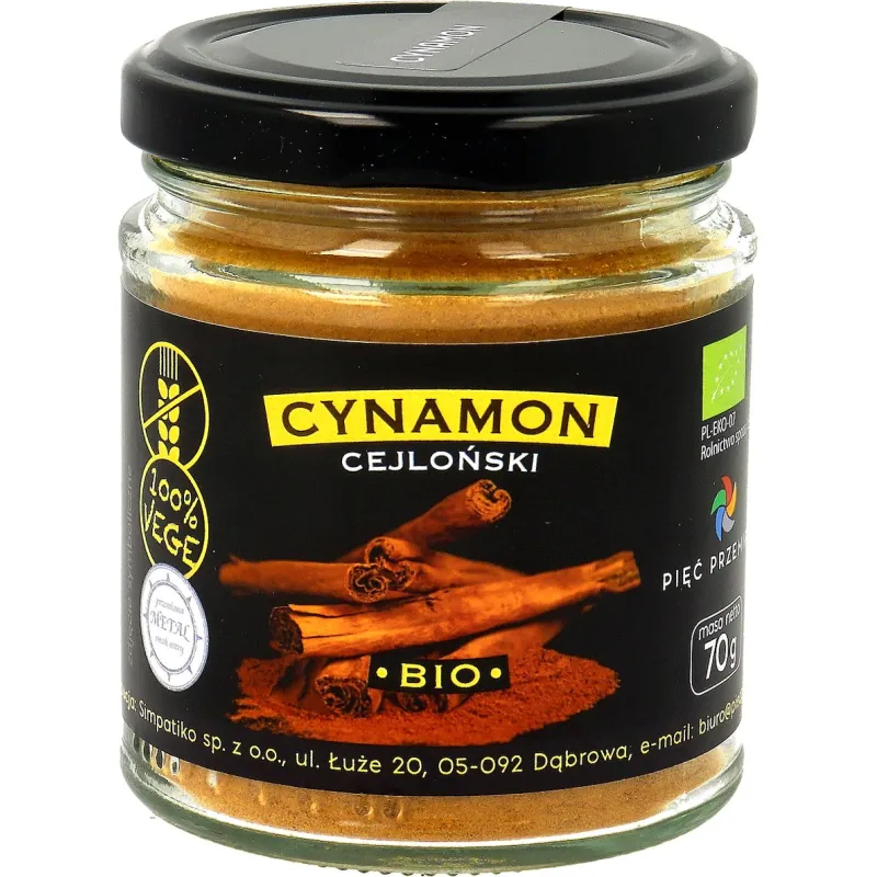 CYNAMON CEJLOŃSKI BEZGLUTENOWY BIO 70 g - PIĘĆ PRZEMIAN