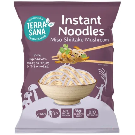 ZUPA BŁYSKAWICZNA Z MAKARONEM, MISO I GRZYBAMI SHIITAKE BEZGLUTENOWA BIO 90 g - TERRASANA