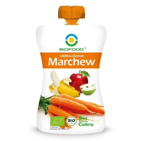 Mus Jabłko Banan Marchew BIO 200 g Bezglutenowy