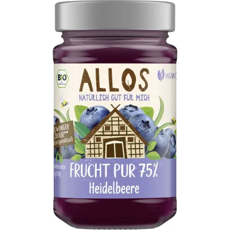 Mus jagodowy BIO 75% owoców bezglutenowy 250 g Allos