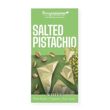 TABLICZKA KAKAOWA PISTACJE - SÓL HIMALAJSKA BEZGLUTENOWA BIO 60 g - BENJAMISSIMO