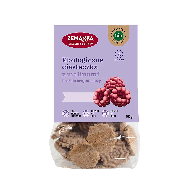 Ciastka Malinowe Bezglutenowe BIO 100 g - Naturalna Przekąska