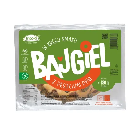 Bajgle z Pestkami Dyni Bezglutenowe 190 g Incola