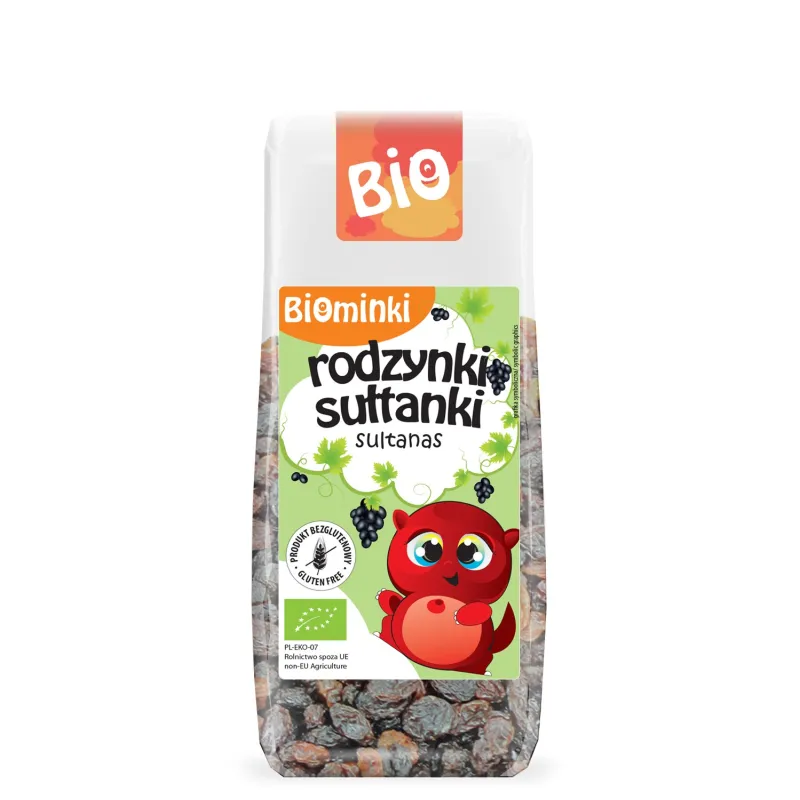 Rodzynki sułtanki bezglutenowe BIO 150 g - Biominki