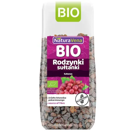 Rodzynki Sułtanki Bezglutenowe BIO 200 g Naturavena