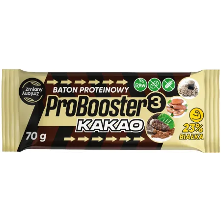 BATON PROTEINOWY KAKAOWY PROBOOSTER BEZGLUTENOWY 70 g - ZMIANY ZMIANY