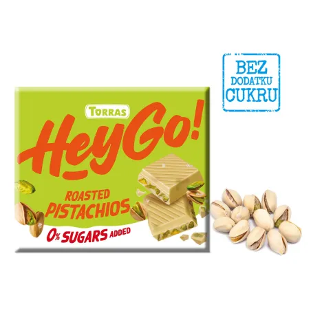CZEKOLADA BIAŁA Z PISTACJAMI BEZ DODATKU CUKRÓW BEZGLUTENOWA 60 g - TORRAS