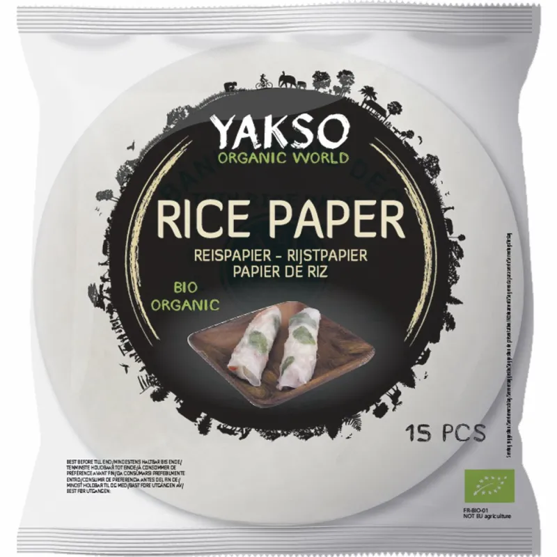 PAPIER RYŻOWY BEZGLUTENOWY BIO (15 szt.) 150 g - YAKSO