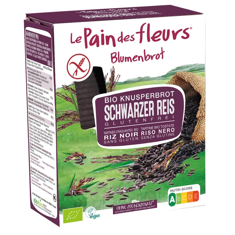 PIECZYWO CHRUPKIE CZARNY RYŻ BEZGLUTENOWE BIO 150 g - LE PAIN DES FLEURS