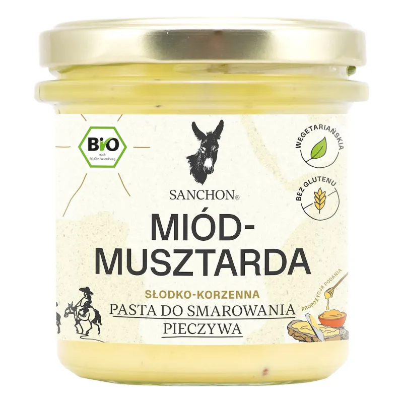 PASTA KANAPKOWA MIÓD - MUSZTARDA BEZGLUTENOWA BIO 135 g -  SANCHON