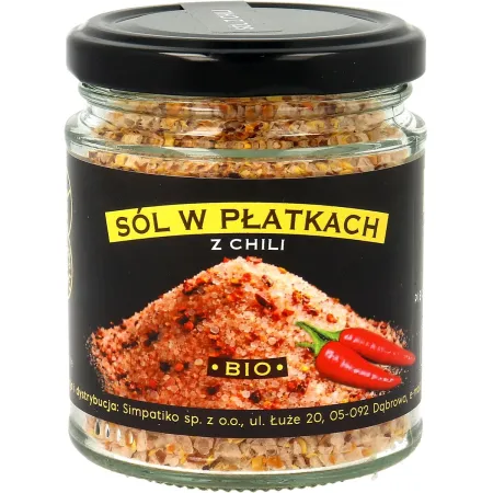 SÓL HIMALAJSKA Z CHILI W PŁATKACH BEZGLUTENOWA BIO 85 g - PIĘĆ PRZEMIAN