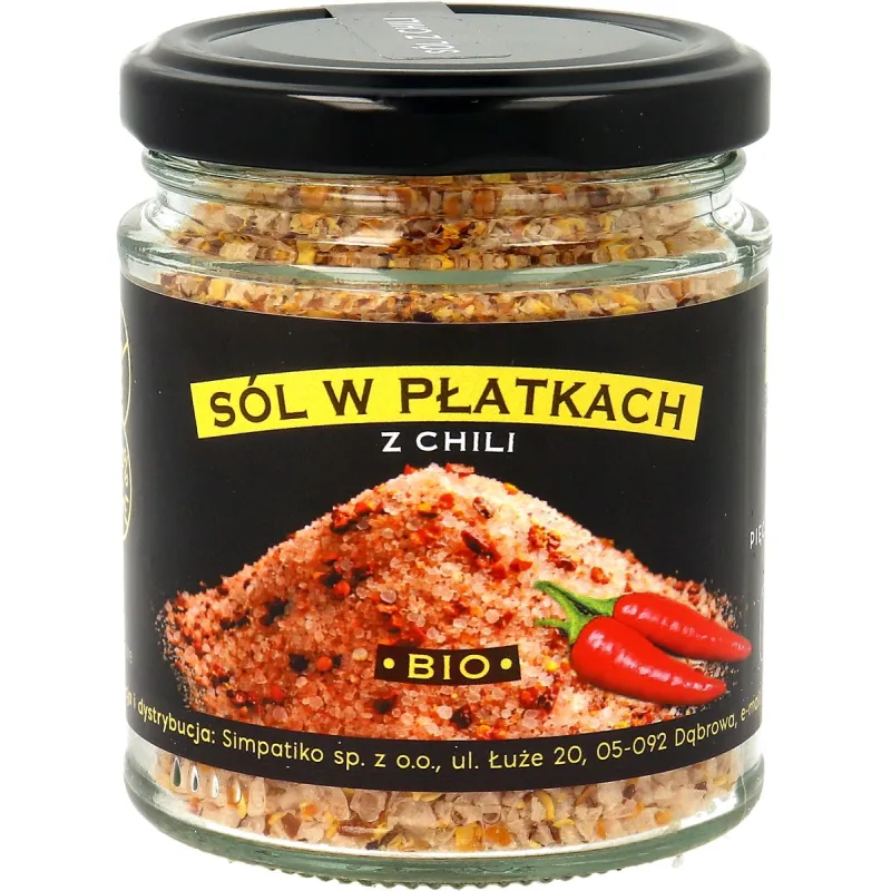 SÓL HIMALAJSKA Z CHILI W PŁATKACH BEZGLUTENOWA BIO 85 g - PIĘĆ PRZEMIAN