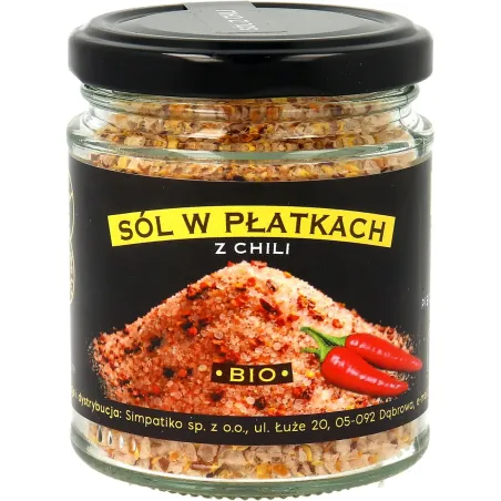 SÓL HIMALAJSKA Z CHILI W PŁATKACH BEZGLUTENOWA BIO 85 g - PIĘĆ PRZEMIAN