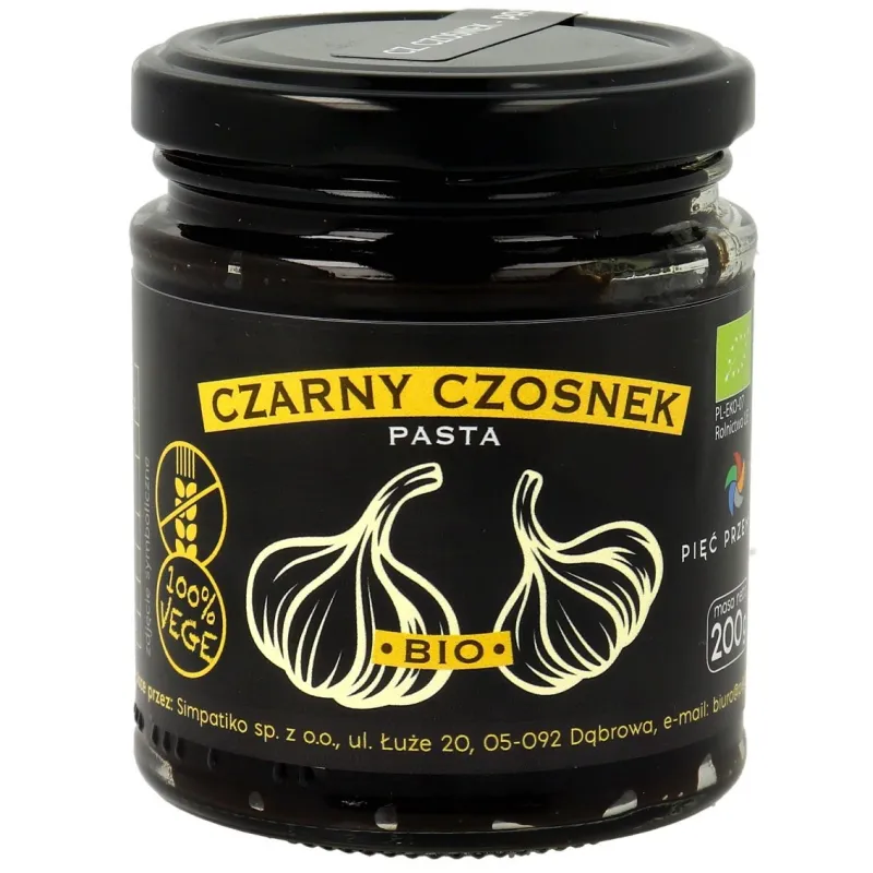 PASTA Z CZARNEGO CZOSNKU BEZGLUTENOWA BIO 200 g - PIĘĆ PRZEMIAN