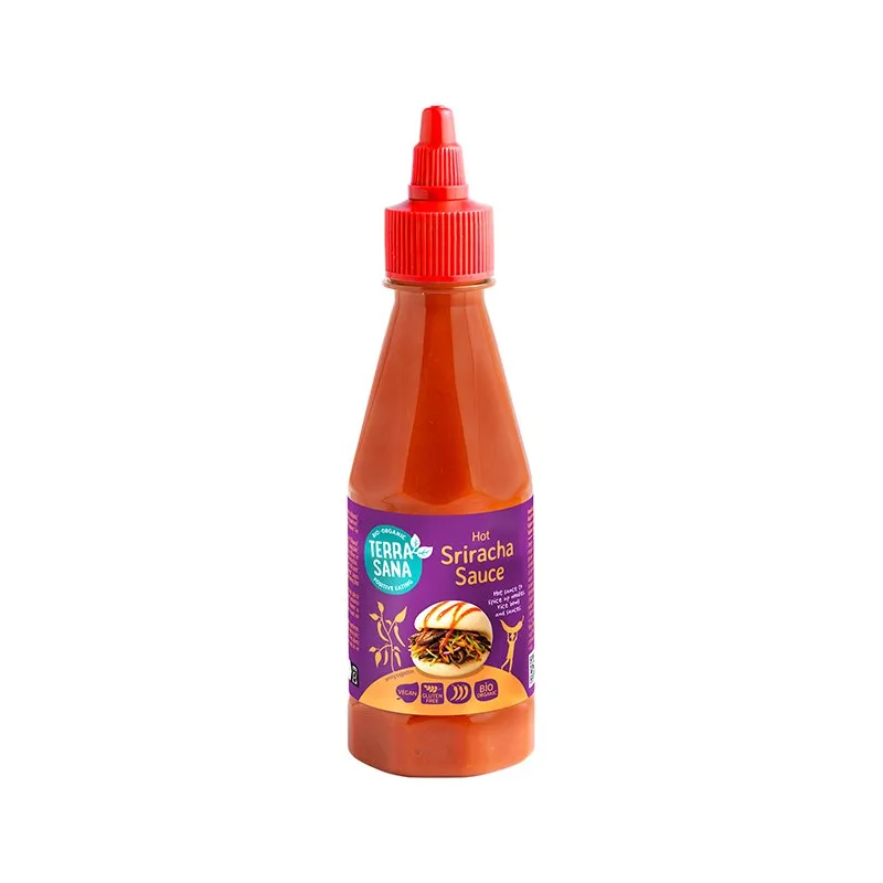 SOS Z OSTREJ PAPRYKI CHILI SRIRACHA BEZGLUTENOWY BIO 250 g - TERRASANA