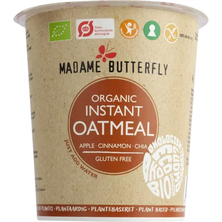 OWSIANKA BŁYSKAWICZNA JABŁKO - CYNAMON - CHIA BEZGLUTENOWA BIO 55 g - MADAME BUTTERFLY