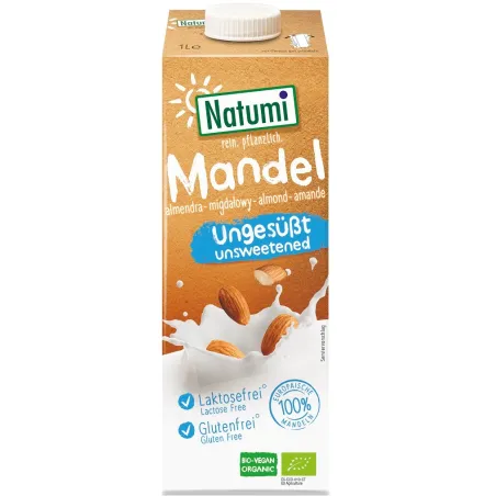 Napój Migdałowy BIO 1 L - Bezglutenowy, Bez Dodatku Cukrów