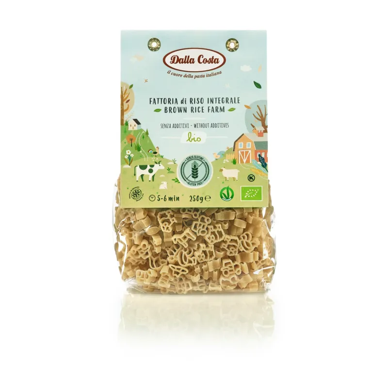 Makaron Ryżowy Razowy FARMA BIO 250 g - Bezglutenowy, Ekologiczny
