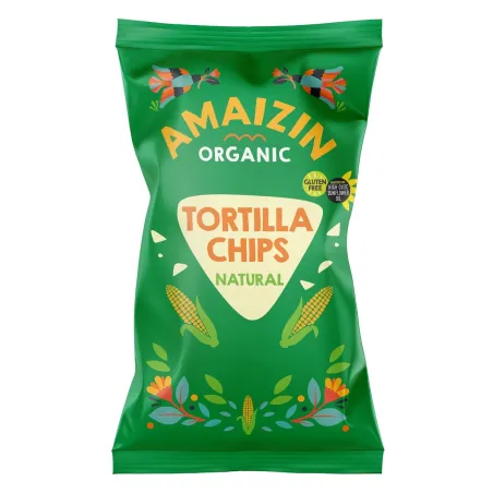 Chipsy Tortilla Kukurydziane Solone Bezglutenowe BIO 250 G - Amaizin