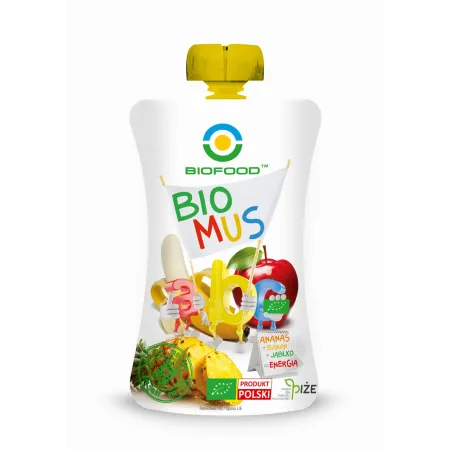Mus Ananas Banan Jabłko BIO Bezglutenowy 120 g Bio Food