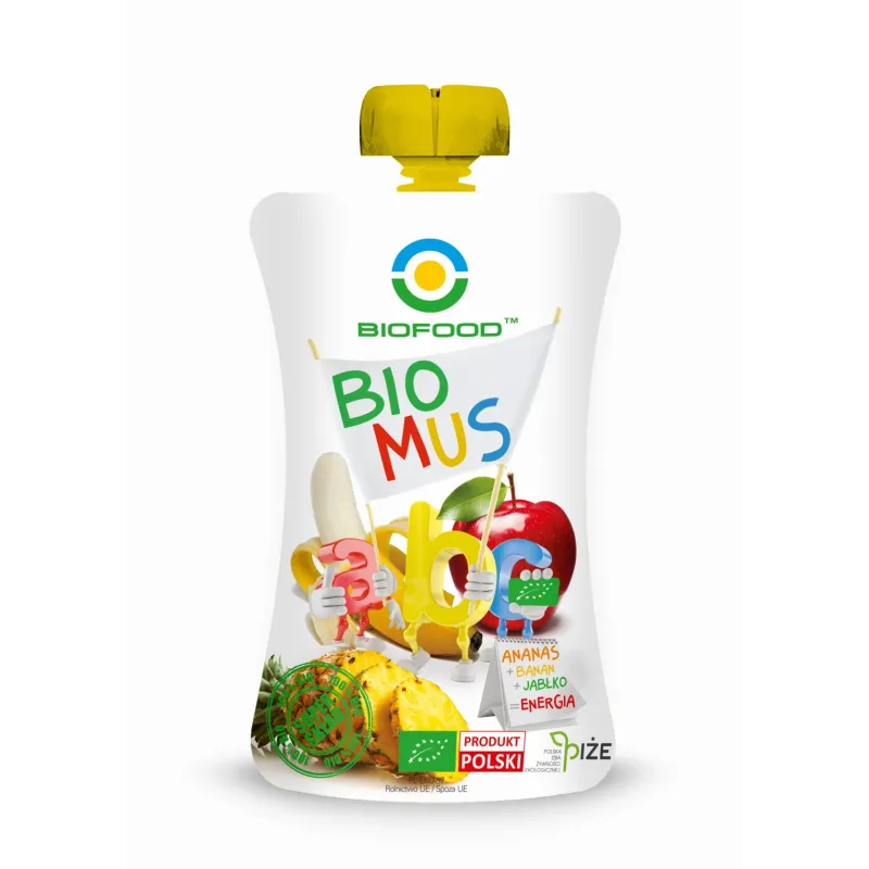 Mus Ananas Banan Jabłko BIO Bezglutenowy 120 g Bio Food
