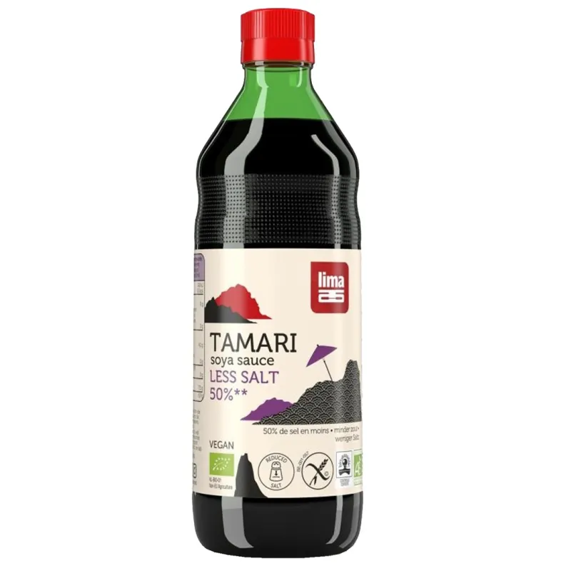Sos Sojowy Tamari BIO 500 ml - 50% Mniej Soli, Bezglutenowy - Lima