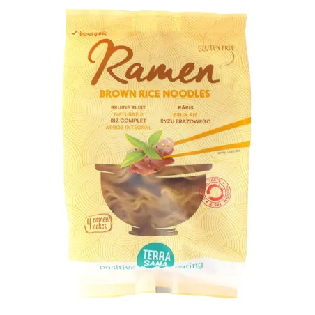 Makaron Ryżowy Razowy Ramen Bezglutenowy BIO 280 g - Terrasana