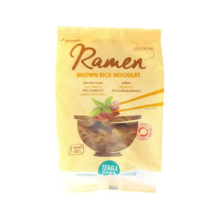 Makaron Ryżowy Razowy Ramen Bezglutenowy BIO 280 g - Terrasana