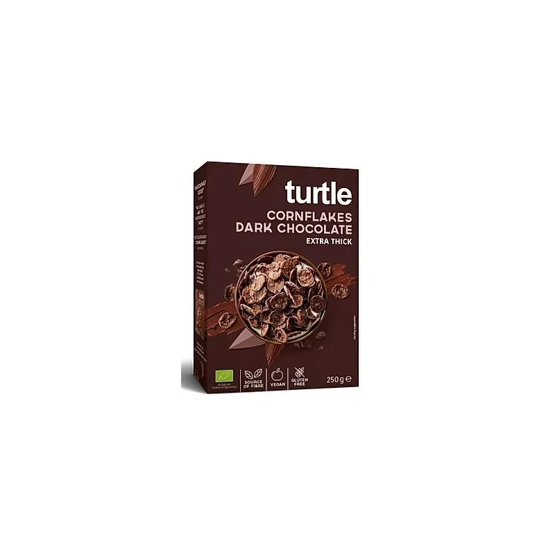 Płatki Kukurydziane w Polewie z Ciemnej Czekolady Bezglutenowe BIO 250 g - Turtle