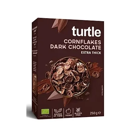 Płatki Kukurydziane w Polewie z Ciemnej Czekolady Bezglutenowe BIO 250 g - Turtle