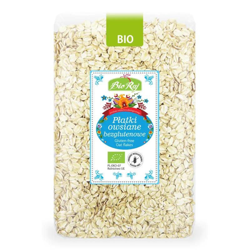 Płatki Owsiane Bezglutenowe BIO 1 kg - Naturalne Śniadanie | Bio Raj