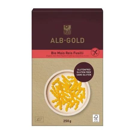 Makaron Kukurydziano-Ryżowy Świderki Bezglutenowy BIO 250 g - ALB-GOLD