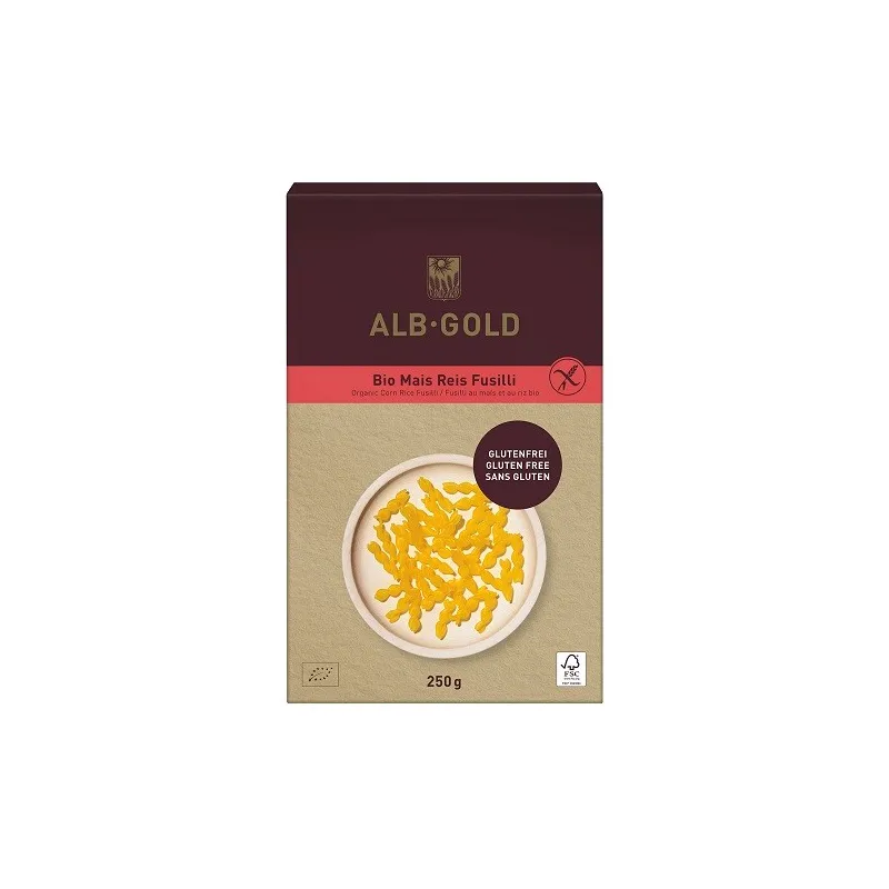 Makaron Kukurydziano-Ryżowy Świderki Bezglutenowy BIO 250 g - ALB-GOLD