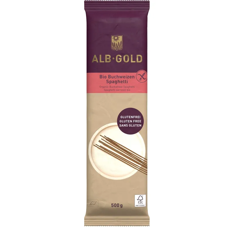 Makaron Gryczany Spaghetti Bezglutenowy BIO 500 g - ALB-GOLD