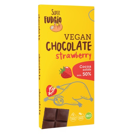 CZEKOLADA TRUSKAWKOWA BEZGLUTENOWA BIO 80 g - ME GUSTO (SUPER FUDGIO)