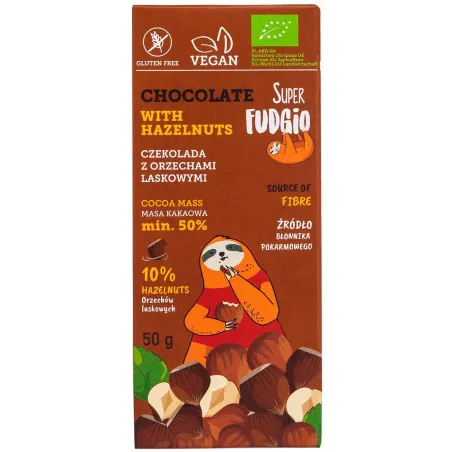 Czekolada z Orzechami Laskowymi Bezglutenowa BIO 50 G - ME GUSTO (Super Fudgio)