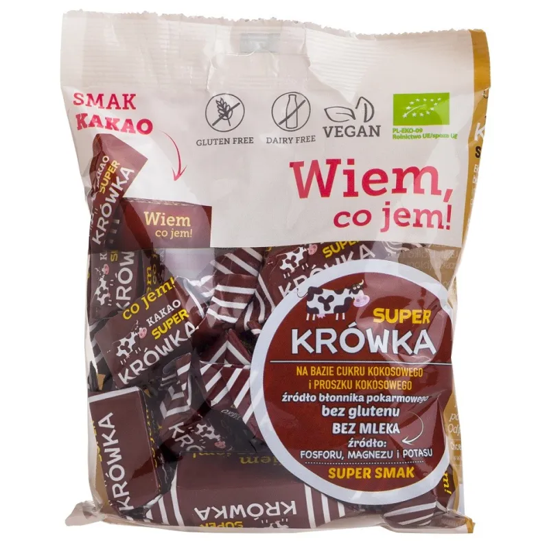 Krówki Kakaowe Bezmleczne Bezglutenowe BIO 150 G - ME GUSTO (Super Krówka)