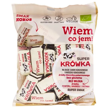 Krówki Kokosowe Bezmleczne Bezglutenowe BIO 150 G - ME GUSTO (Super Krówka)