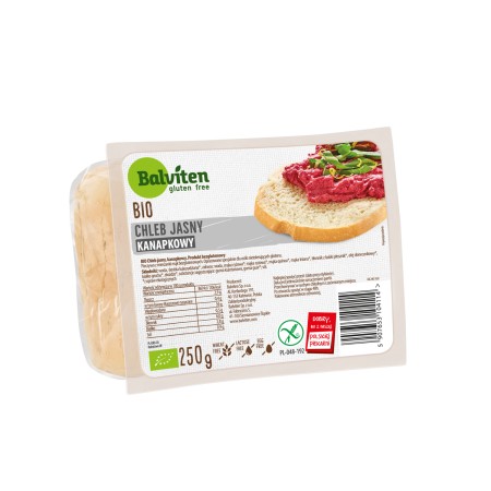 CHLEB JASNY KANAPKOWY  BEZGLUTENOWY BIO 250 g - BALVITEN
