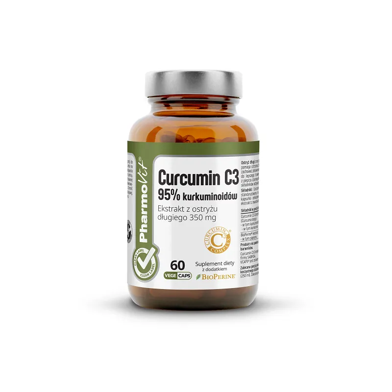 Kurkumina (350 mg) Bezglutenowa 60 Kapsułek - Pharmovit (Clean Label)