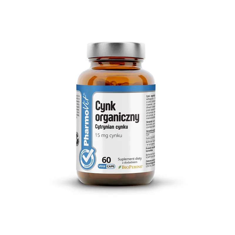 Cynk 15 mg Bezglutenowy 60 Kapsułek - Pharmovit (Clean Label) | Zdrowie i Odporność